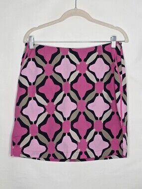 Golftini Golf Skort with Pockets Size 6L Pink and Black Abstract Print Back Zip